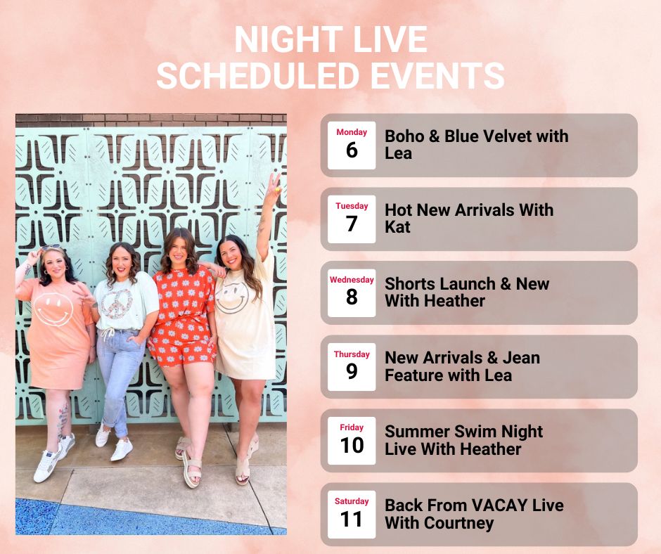 Heathered Boho Live Sale Schedule