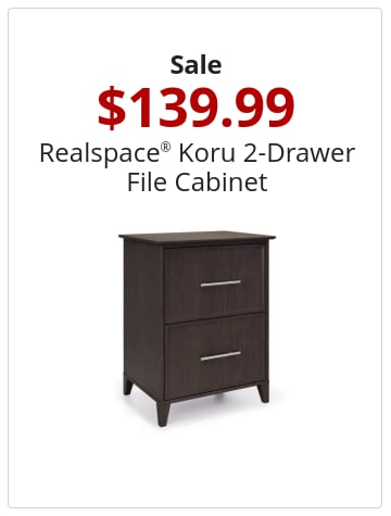 Sale $139.99 Realspace® Koru 2-Drawer File Cabinet