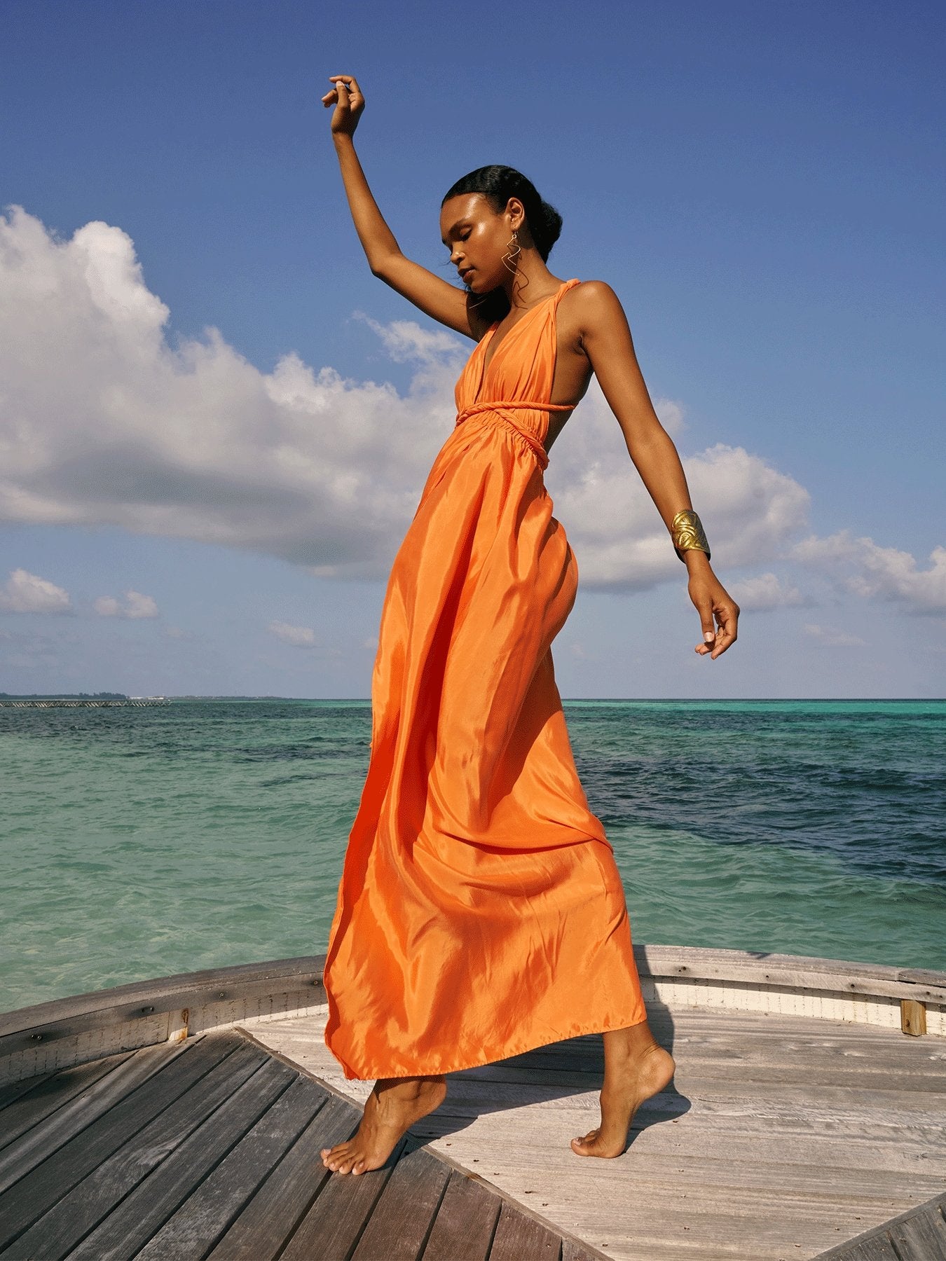 Image of Sustainable Mailys Dress - Solid Coral