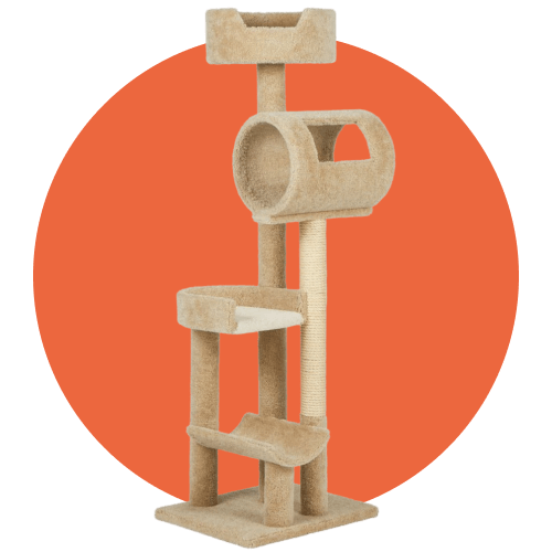 Frisco 69-inch Real Carpet Wooden Cat Tree 