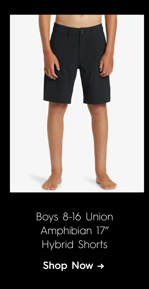 Boys 8-16 Union Amphibian 17" Hybrid Shorts