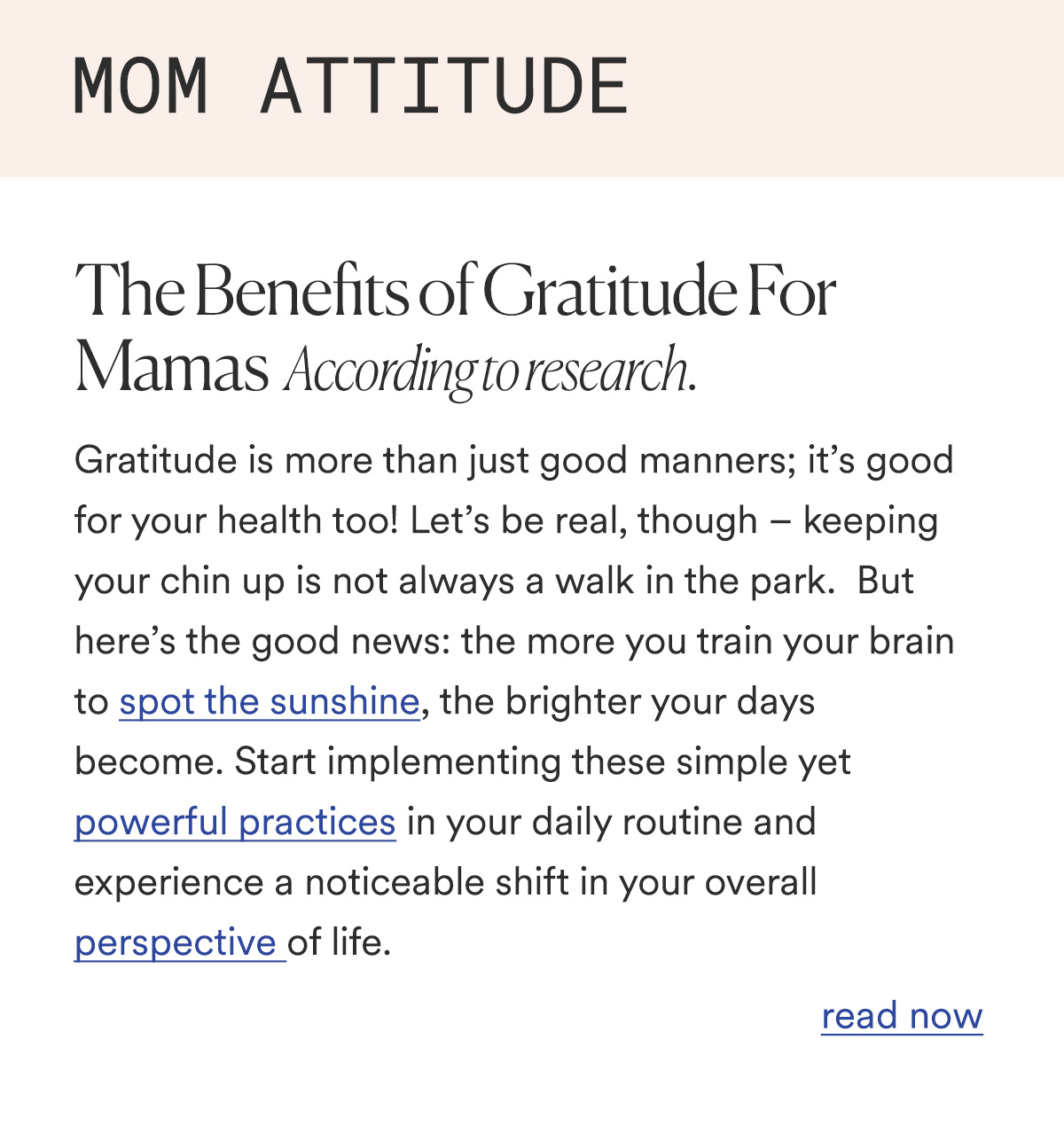 MOM ATTITUDE The Benefits of Gratitude For Mamas