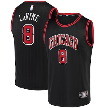  Fanatics Zach LaVine Black  Fast Break Team Replica Jersey - Statement Edition