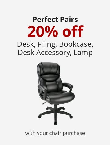 Perfect Pairs 20% off Desk, Filing, Bookcase, Accessory, Lighting with your chair purchase