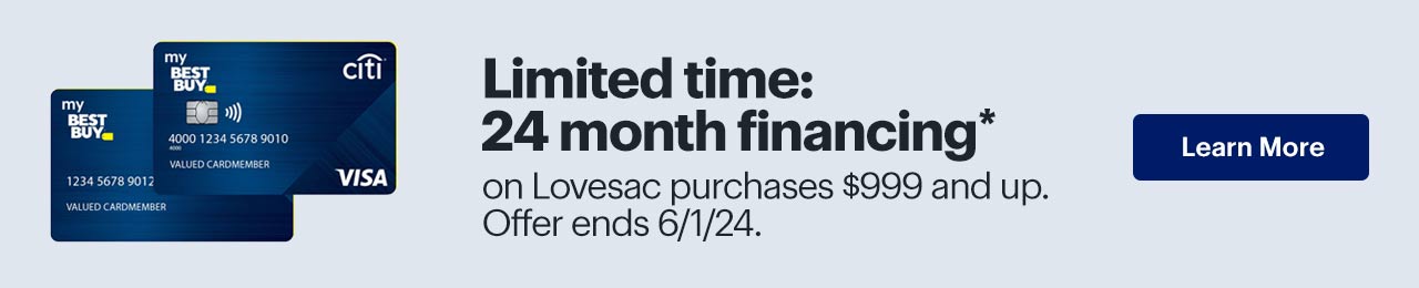 Limited time: 24 month financing on Lovesac purchases $999 and up. Offer ends 6/1/24. Reference disclaimer.