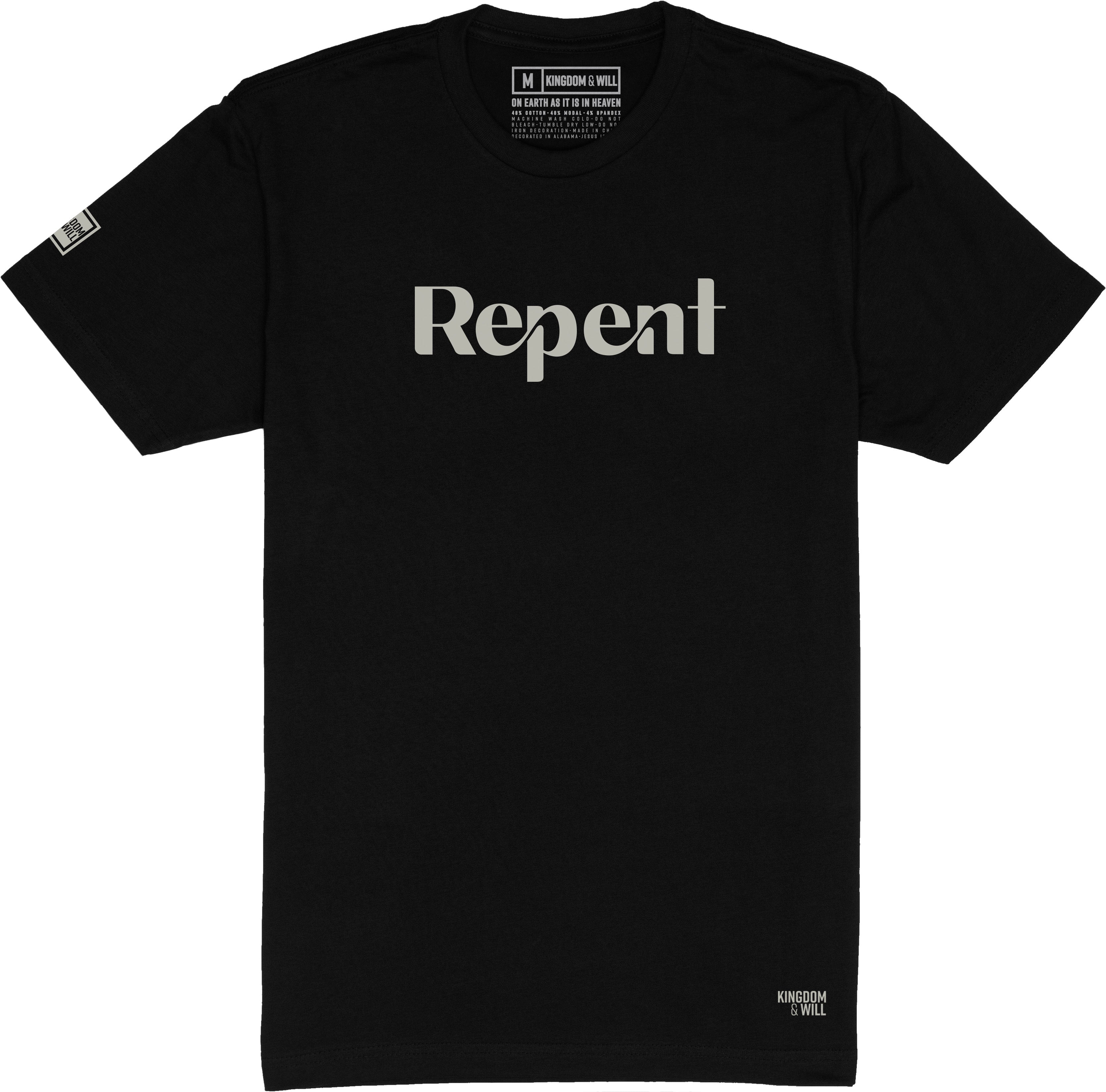 Image of Repent T-Shirt (Black & Greige)