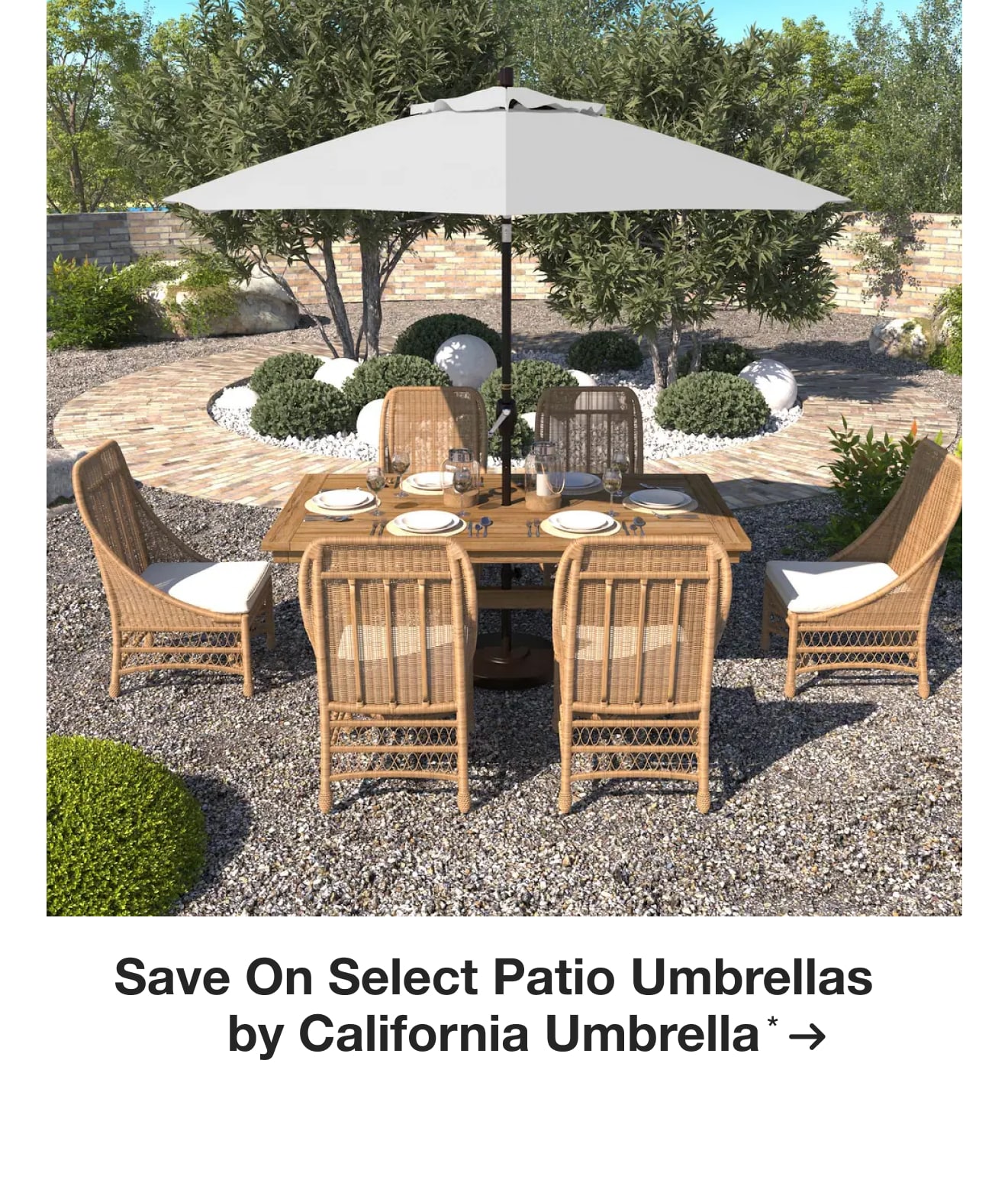 Save On Select Patio Umbrellas by California Umbrella