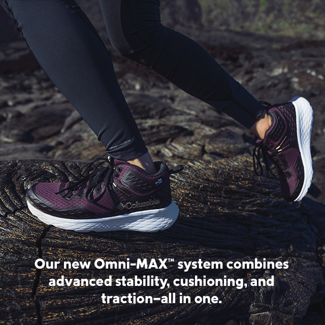 Our new omni max system combines advanced stability, cushioning and traction all in one. 