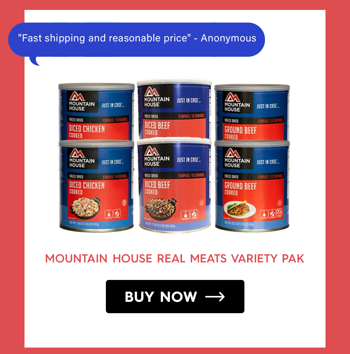 Mountain House Real Meats Variety Pak   CTA: Buy Now