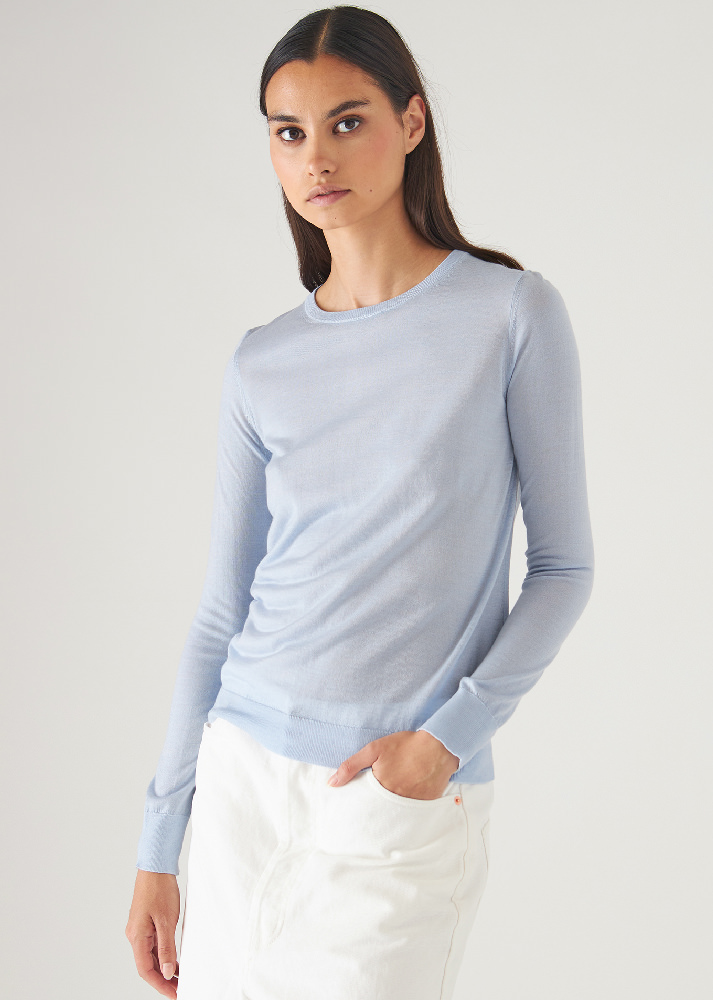 SUPERFINE MERINO LYOCELL CREWNECK SWEATER