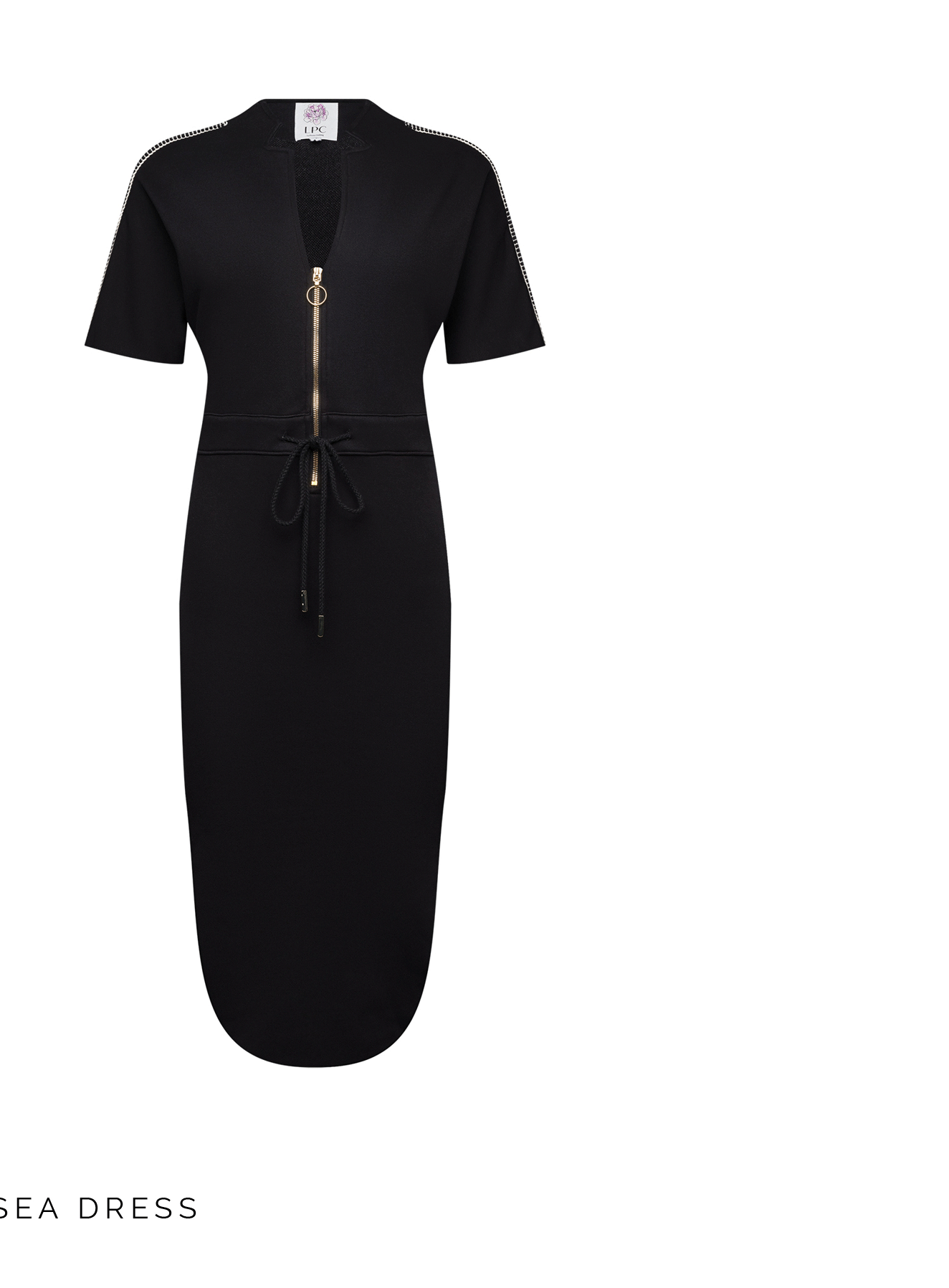 The Chelsea Stretch Terry Dress in Black