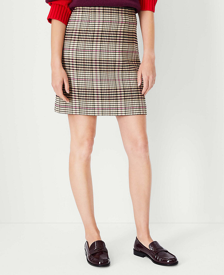 Plaid A-Line Skirt