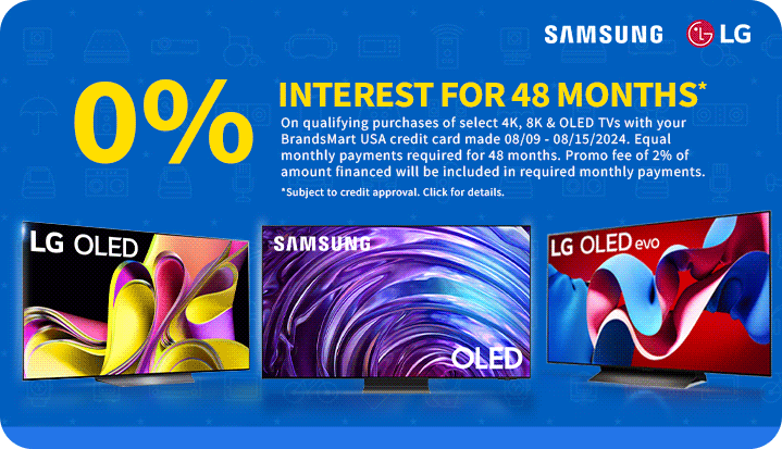 0% Interest for 48 Months on purchases of select TVs