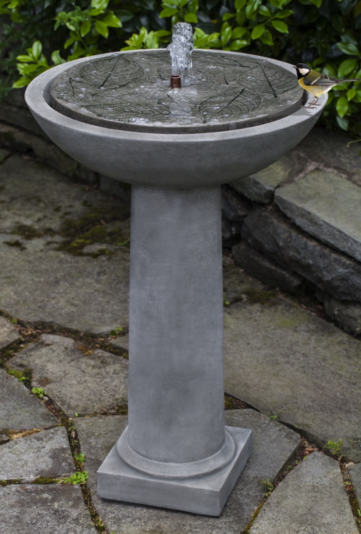 Hydrangea Leaves Birdbath Fountain