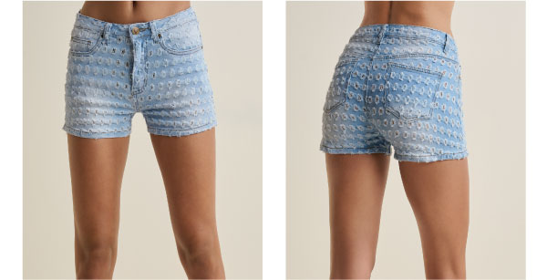 Laser Distressed Shorts