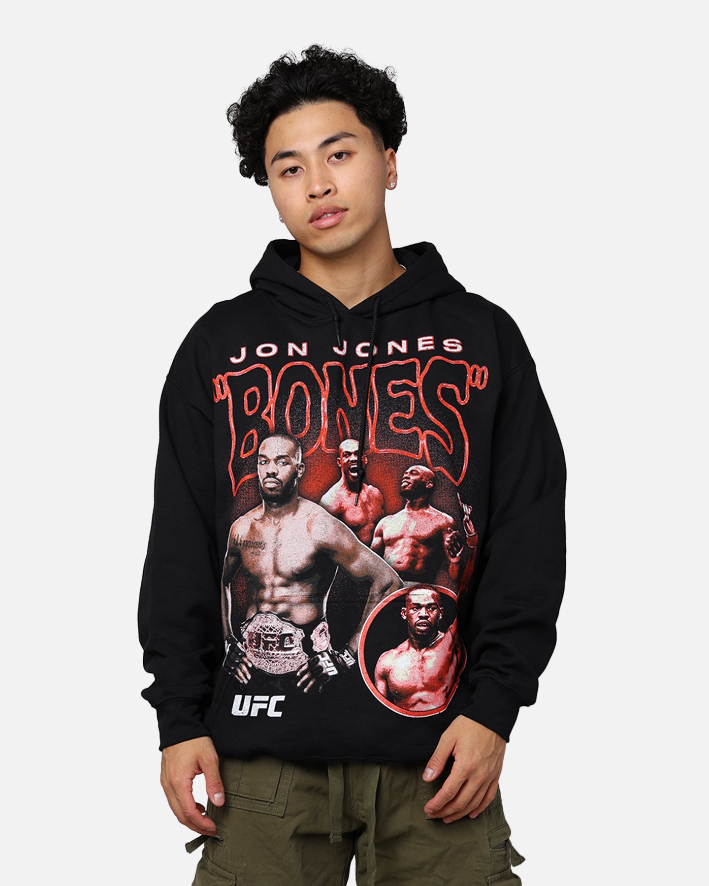 Image of UFC By Goat Crew Jon Jones Vintage Hoodie Black Wash