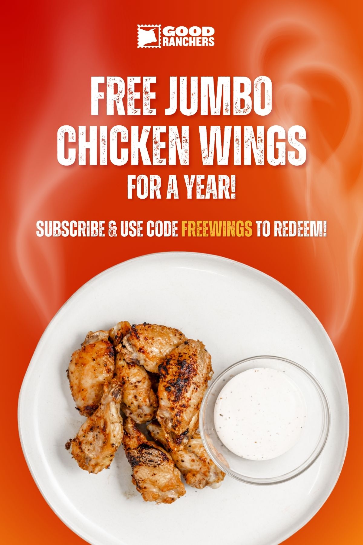 Get 4 lbs of Good Ranchers chicken wings for FREE