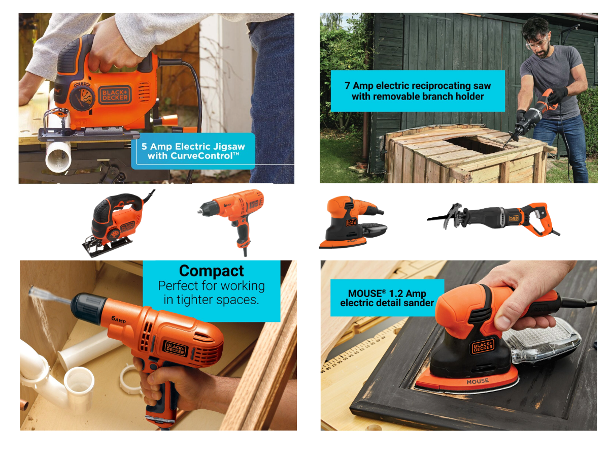 BLACK + DECKER corded tools