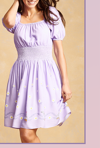 Disney Daisy Duck Smock Waist Dress Also Available in Plus Sizes