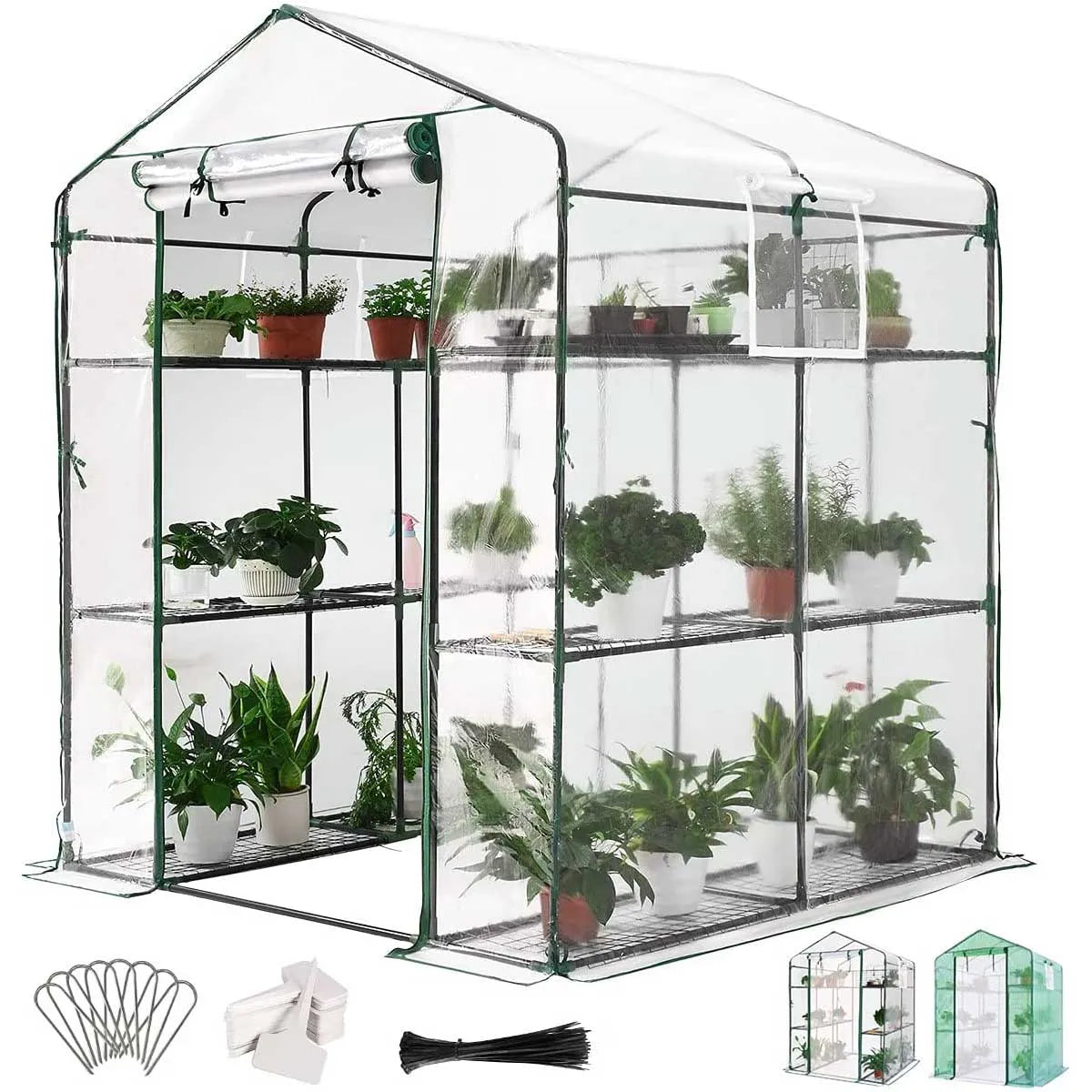 56"x56"x77" Walk-in Greenhouse