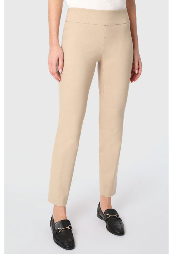 Solid Stretch Pull-On Straight Leg Pant