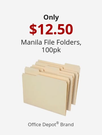 Only 12.5 Manila File Folders, 100pk Office Depot® Brand