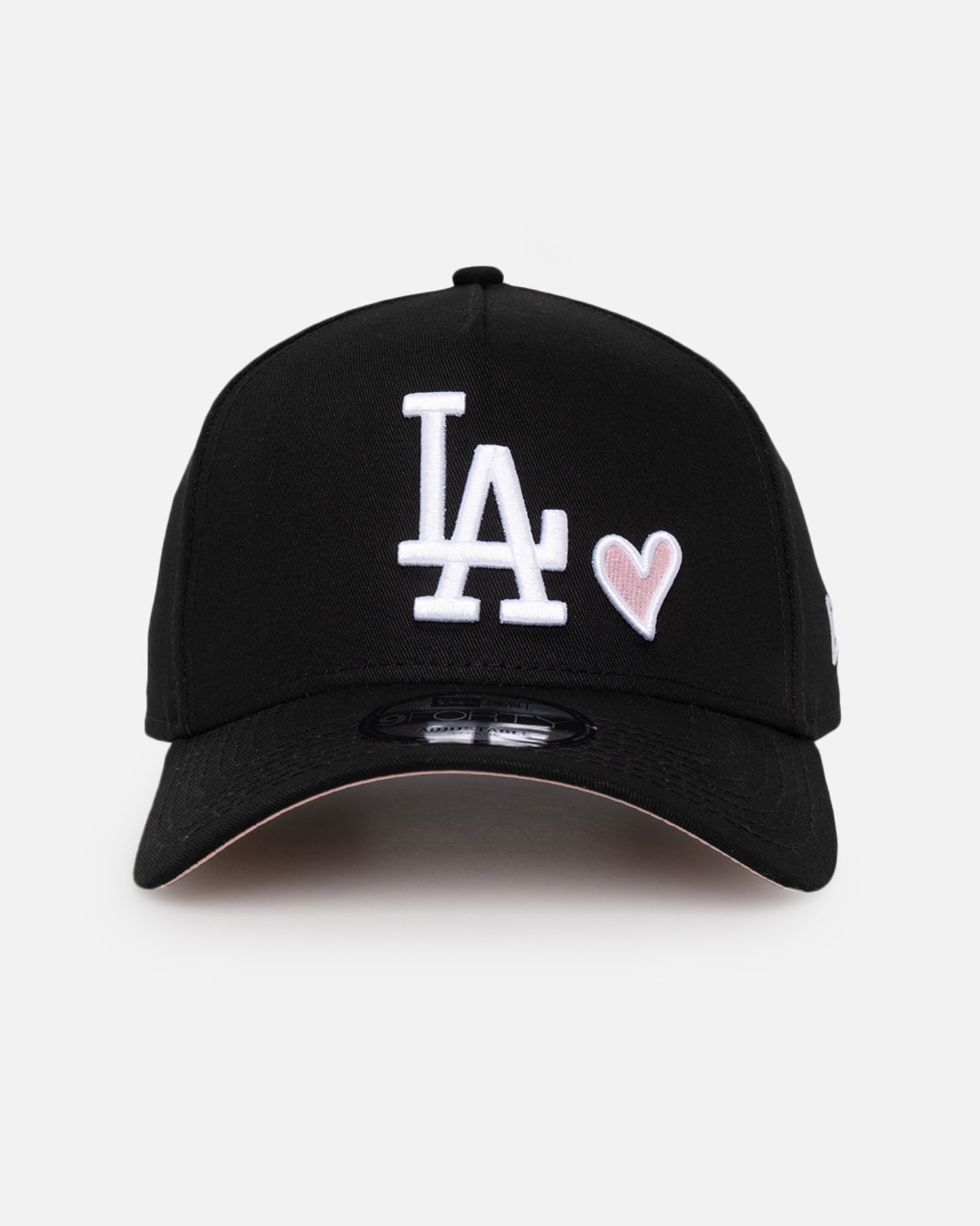 Image of New Era Los Angeles Dodgers 'Pink Satin Hearts' 9FORTY A-Frame Snapback Black/White