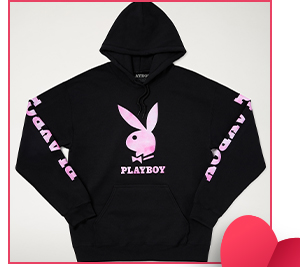 Black Playboy Bunny Logo Hoodie