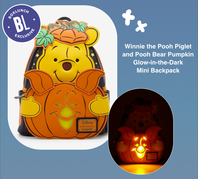 Winnie the Pooh Piglet and Pooh Bear Pumpkin Glow-in-the-Dark Mini Backpack