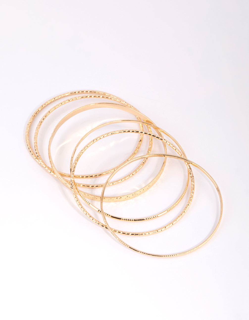 Image of Gold Textured Bangle 6-Pack