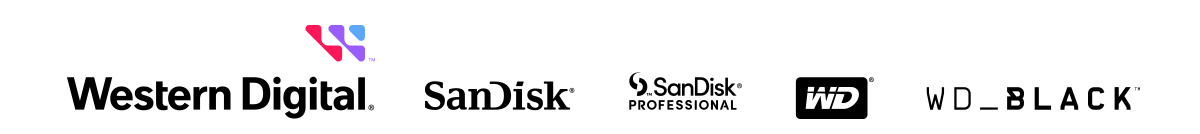 Western Digital Logo. SanDisk Logo. SanDisk Professional Logo. WD Logo. WD_Black Logo.