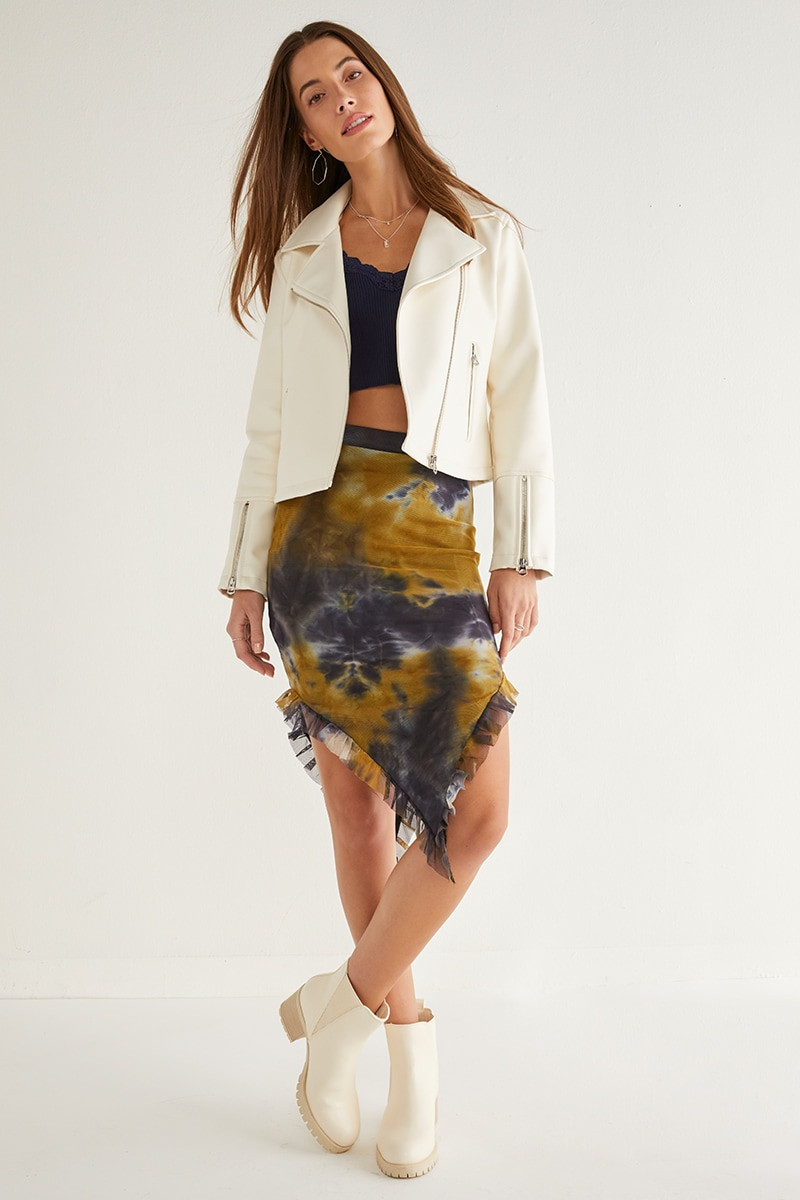 Image of Patsy Tie Dye Mesh Flippy Midi Skirt