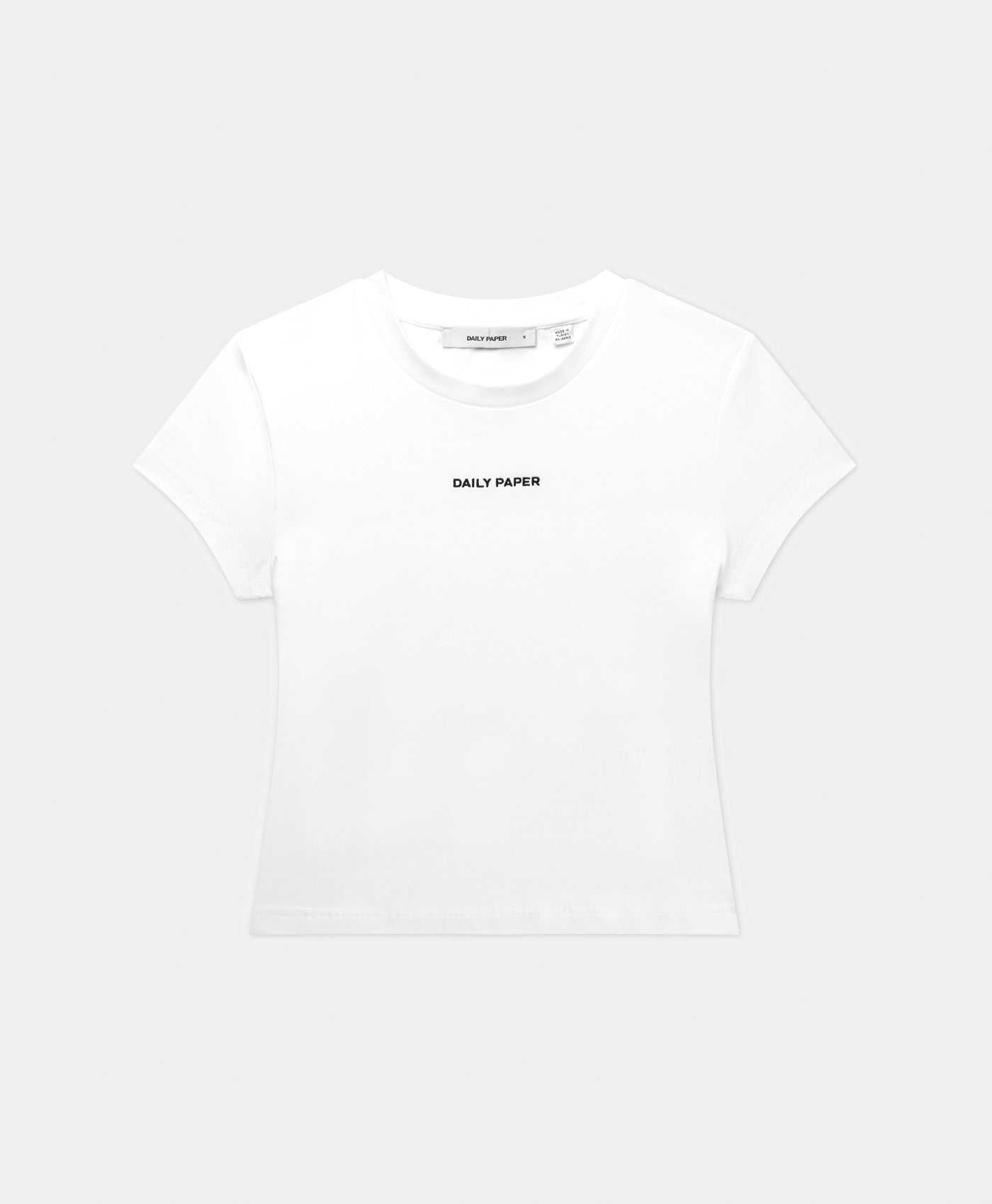 Image of White Logotype Cropped T-Shirt