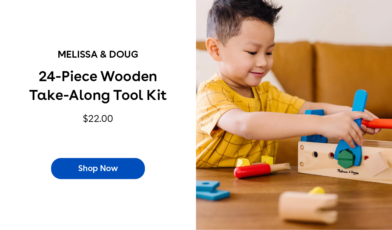 Melissa & Doug 24-Piece Wooden Take-Along Tool Kit $22.00 Shop Now