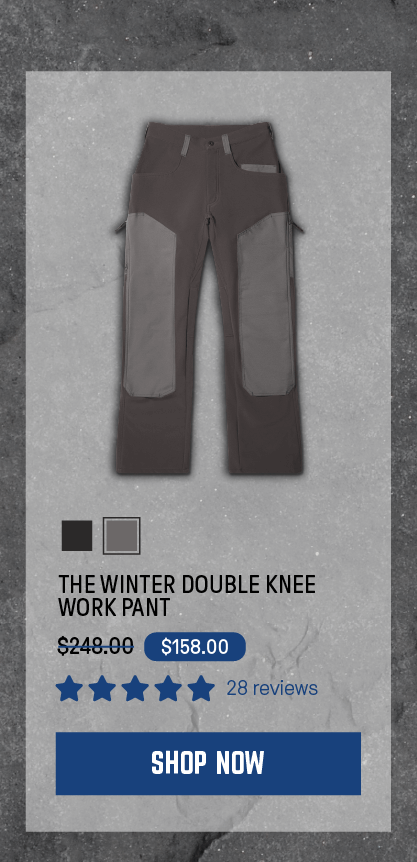 The Winter Double Knee Work Pant in Granite