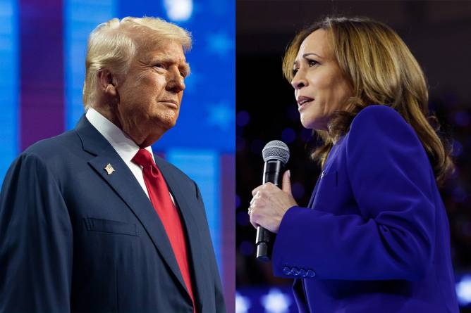 Donald Trump and Kamala Harris