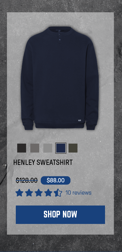 Henley Sweatshirt in Uniform Blue