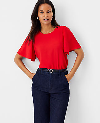 Shirred Short Sleeve Top