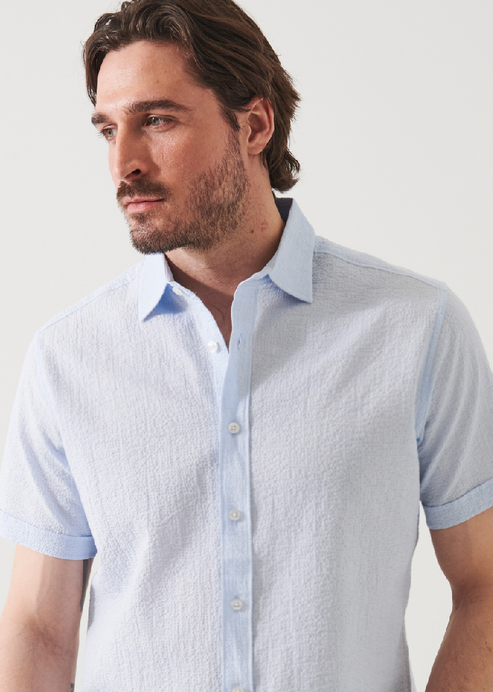 SEERSUCKER COTTON STRETCH SHIRT