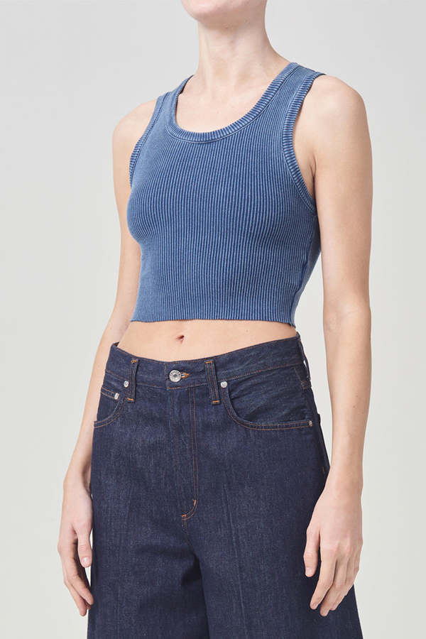 Agolde Cropped Poppy Tank - Indigo