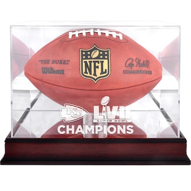  Super Bowl LVII Champions Mahogany Football Logo Display Case