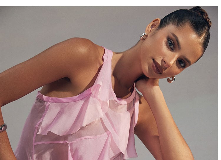 Spring Color Forecast. Pink Dress editorial image. Shop the Edit