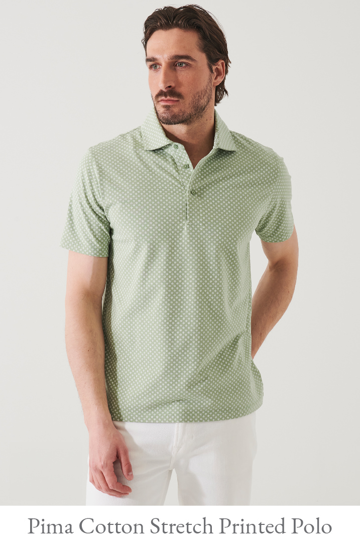 PIMA COTTON STRETCH PRINTED POLO