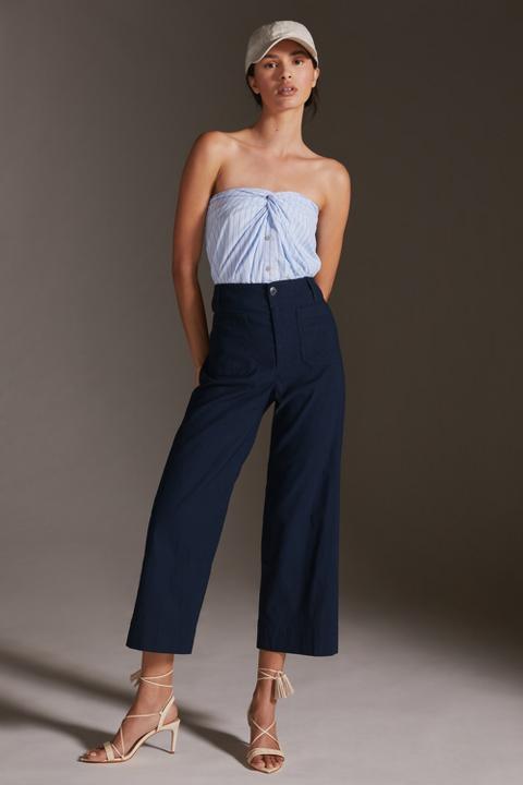 The Colette Cropped Wide-Leg Pants by Maeve