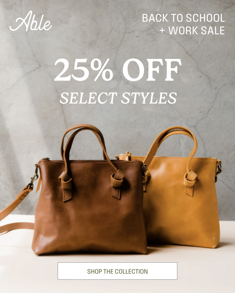 Back to school + Work 25% off select styles