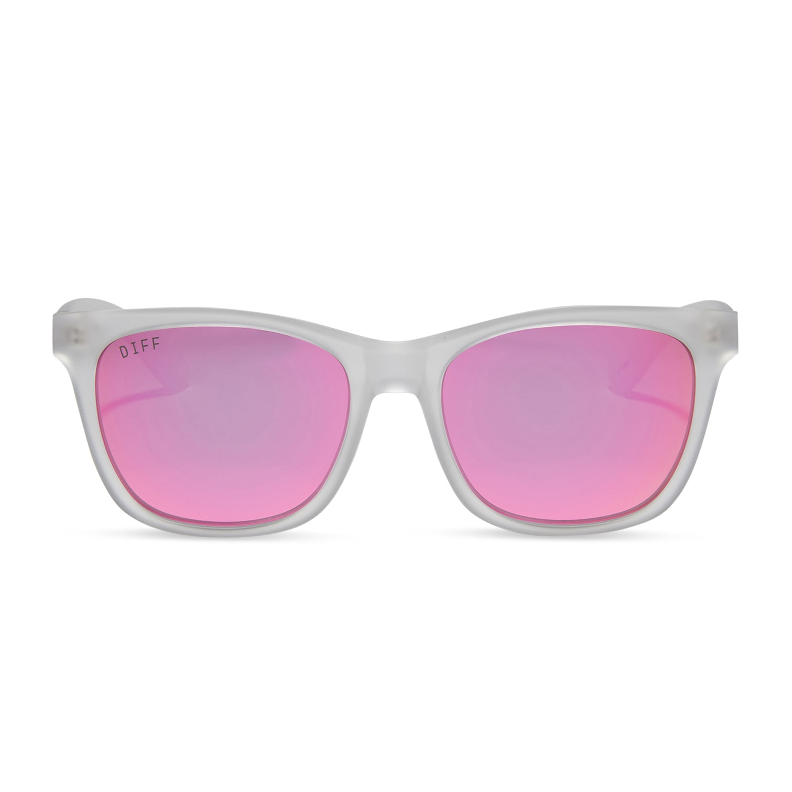 Image of STORM - FROSTY MATTE CRYSTAL CLEAR + PINK MIRROR + POLARIZED SUNGLASSES