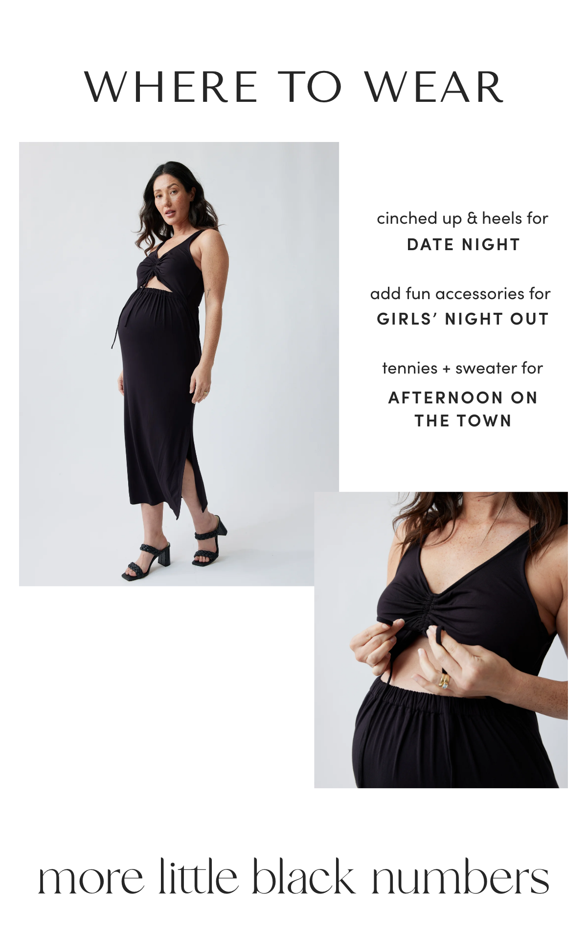 Sleeveless Black Maternity Maxi Dress