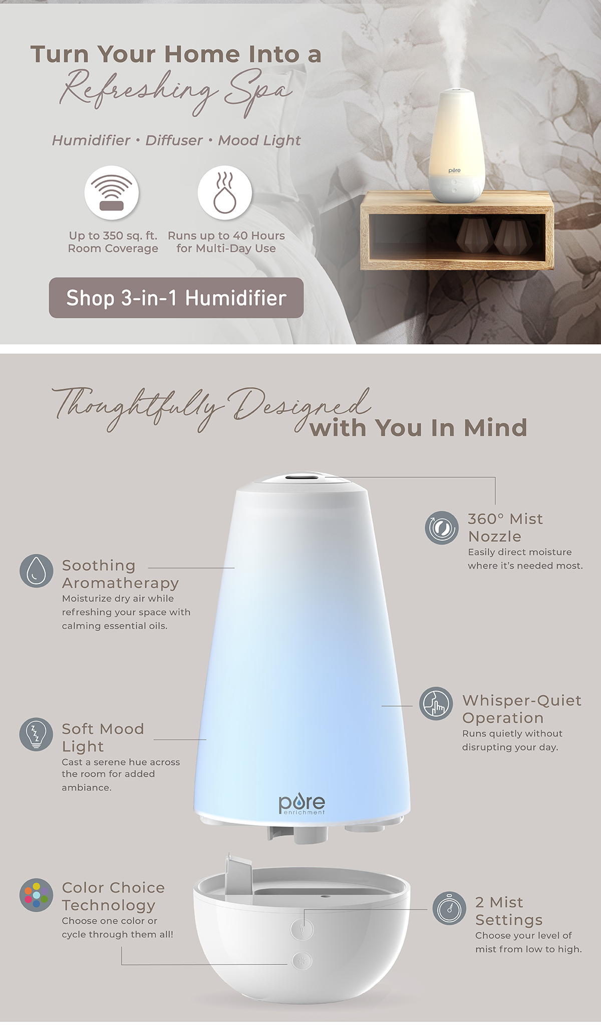 Turn Your Home Into A Refreshing Spa With A 3-in-1 Humidifier