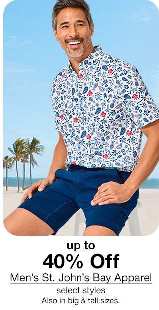 up to 40% Off Men's St. John's Bay Apparel, select styles. Also in big & tall sizes.