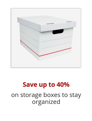 Save up to 40%  on storage boxes